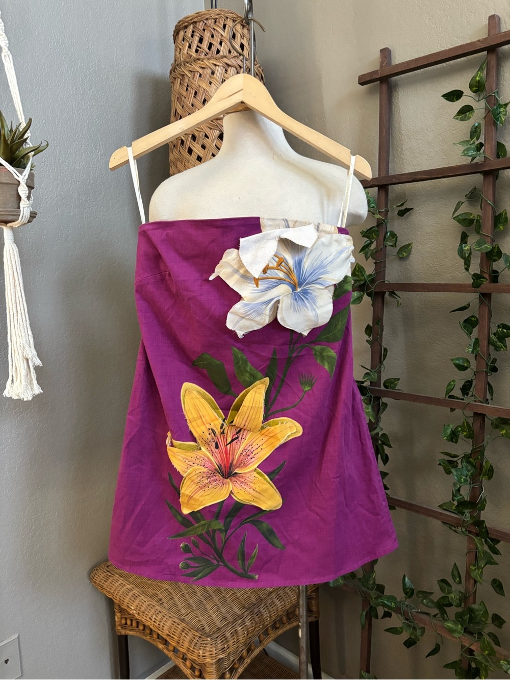 ▪️FARM Rio x Anthropologie Strapless 3D Floral Mini Dress XS - Picture 7 of 13